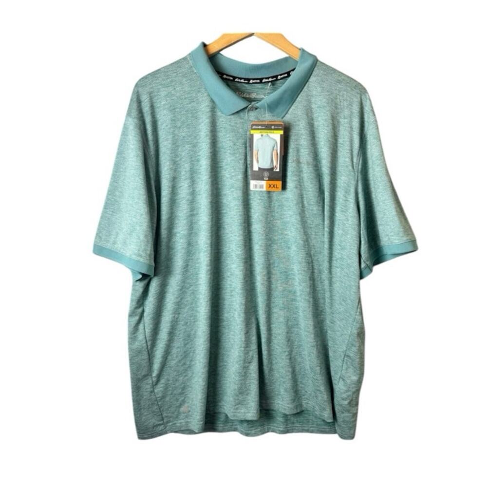 NWT Eddie Bauer Motion Free Dry Polo Shirt Mens XXL Green Moisture Wicking